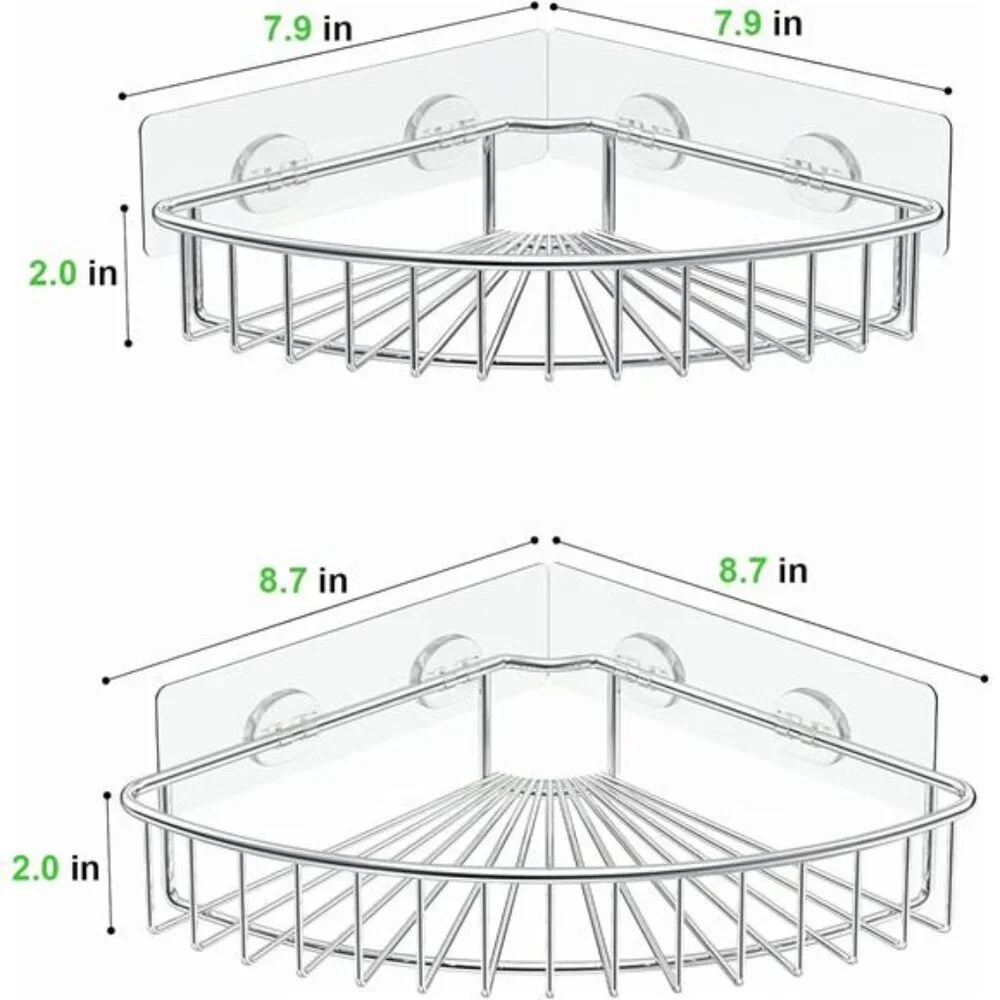 2-Pack Corner Shower Caddy, SUS304 Stainless Steel, Wall Mounted